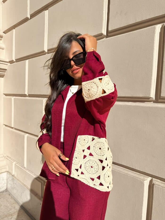 Burgundy Bohome Cardigan